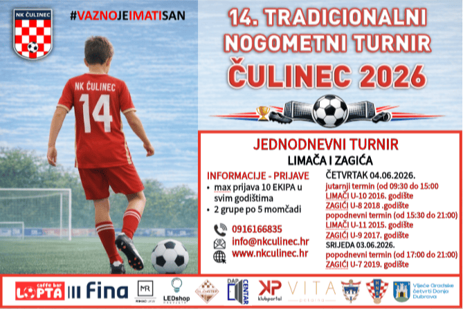 14. TRADICIONALNI TURNIR NK ČULINEC 2026